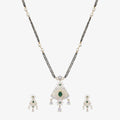 Safa Nakshatra CZ Black Beads Necklace Set